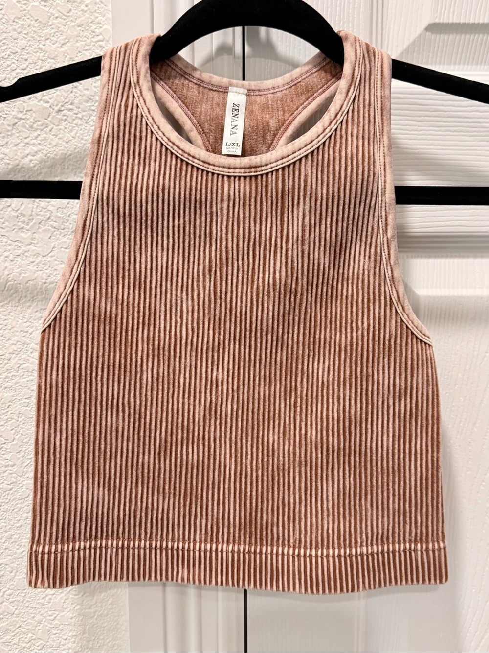 ZENANA Mineral Wash Ribbed Brami Bralette Crop top "NEW"